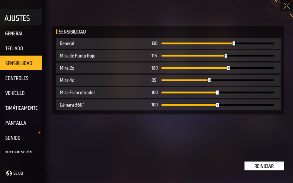 muestra la nueva sensibilidad 2024 en free fire
