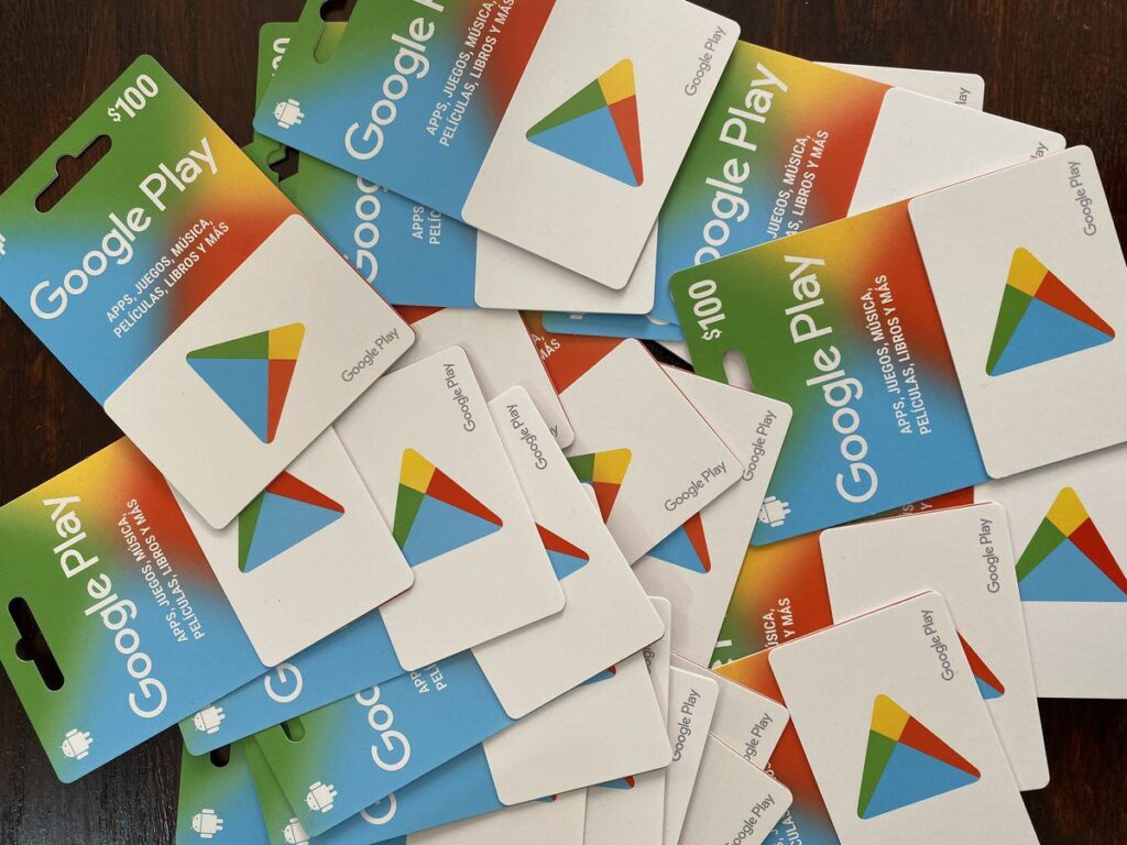 tarjetas de google play