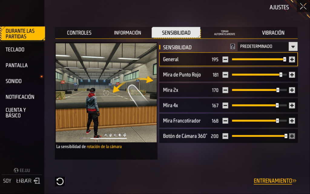 sensibilidad de Free Fire para Samsung A13 (Actualizado 2025)